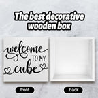 Funny Office Cubicle Desk Decor Wooden Sign, Funny Cubical Accessories Office Decoration for Work Women Men, Gifts for Coworker Colleague Boss, Welcome To My Cube（5x5 inches） - Image 3