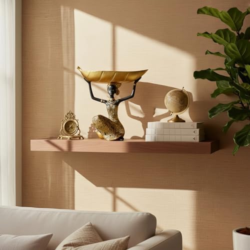 Lescafita African Woman Statue with Gold Leaf Bowl - Image 2