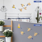 Barydat 5 Pcs Wooden Bird Wall Art Decor folk Birds Art Decor,Blue - Image 3