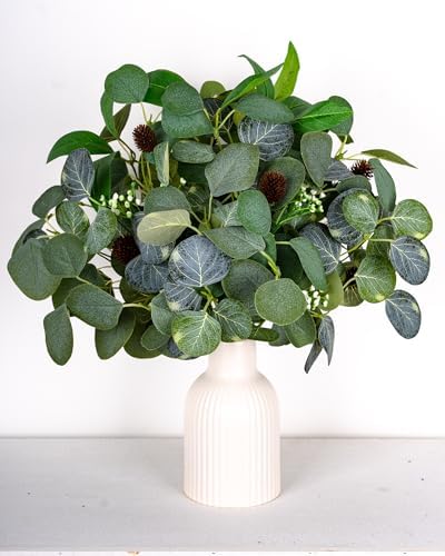 4-Pack Artificial Eucalyptus Stem 16" Faux Greenery Bouquet Berry - Image 3