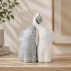 OwMell Set of 2 Loving Elephant Statue Figurine, 6" Elephant Ring Holder - Image 5