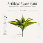 Artificial Agave Faux Agave 12.2In Fake Greenery Outdoor Artificial Plant Fake Plant for Indoor Home Decoration Plastic Plant Outdoor Decor Front Porch Decor Simulation Plants(Yellow,2Pack) - Image 2