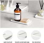 Gurygo 2 Pack 6" Bathroom Tray for Counter - Ceramic Vanity Trays for Bathroom - Small Rectangle Ceramic Tray - Kitchen Soap Trays for Kitchen Counter (White, Set/2) - Image 4