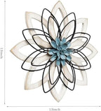 Wood Flower Wall Decor,Rustic Farmhouse Wall Art for Livng Room 13 inch - Image 3