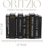 ORITZIO Oversized Set of 9 Faux Books with Hidden Storage (Black), Fashion Books, Coffee Table Accessory, Bookshelf Decor, Home Staging - Image 4