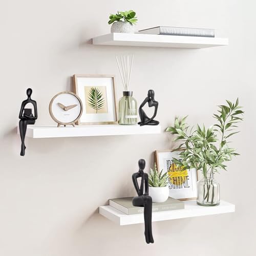 Abstract Small Black Reading Thinker Statue for Book Shelf Office,Set of 3 - Image 5