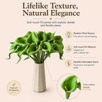 Mandy's 20pcs Green Calla Lily Artificial Flowers - Image 2