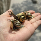 3Pcs Brass Snail Statue Set,Vintage Mini Copper Figurines for Desk Garden - Image 7