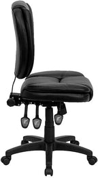 Flash Furniture Caroline Mid-Back Black LeatherSoft Multifunction Swivel - Image 5