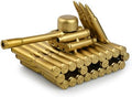 Bullet Shell Casing Shaped Tank Sculpture, Army-Inspired Tank Figurine Desk Decor Metal Craft Collectible Gift by Coiyie