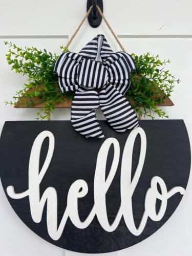 17 inch Rustic Welcome Sign with Bow and 3D Letters for Front Door - Image 4