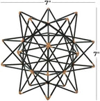Deco 79 Metal Geometric Decorative Sculpture Home Decor Statue with Gold Accents, Accent Figurine 7" x 7" x 7", Black - Image 6