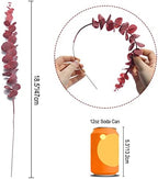 20 PCS 18.5" Artificial Eucalyptus Stems, Real Touch Leaves, Red - Image 2