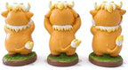 3 Pcs Highland Cow Figurines Resin Statues Cattle Decorations - Hear See Speak No Evil, Accent Farmhouse Tabletop Centerpiece for Christmas Thanksgiving Birthday Gift Home Shelf Mantel Table Decor - Image 6