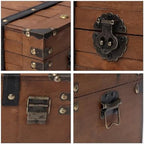 Vintage Wooden Treasure Chest - Decorative Pirate Box,11",Brown - Image 3