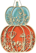 Fall Thanksgiving Pumpkin Front Door Sign, Autumn Flower Wood by Bolisom