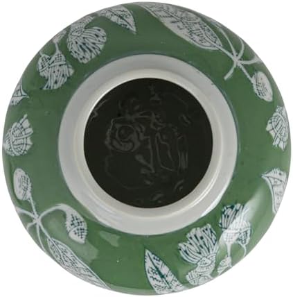 Creative Co-Op Decorative Ceramic Ginger Jar with Domed Lid, Green - Image 4
