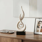 FJS Sandstone Abstract Flame Sculpture for Living Room Coffee Table Decor - Image 4