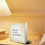 Inspirational Bible Verse Blessed Are The Peacemakers Wooden Box Sign Matthew 5:9 Rustic Scripture Wood Block Plaque Box Sign for Home Office Shelf Table Decoration, Christian Gift - Image 3