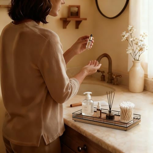 Bathroom Vanity Tray for Countertop, 12" x 6" Acacia Wood Toilet Tank Tray - Image 6