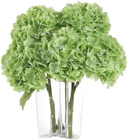 Coferset 4pcs Lifelike Real Touch Hydrangea Artificial Flowers,Green by Coferset