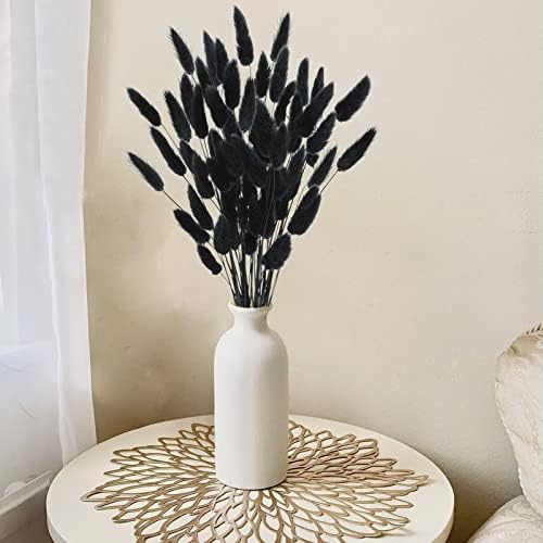 Uieke 17’’ Natural Bunny Tails Dried Flowers, 120 Pcs Dried Lagurus Ovatus, Dried Black Pampas Grass Decor for Farmhouse Flower Arrangements Wedding Home Craft Boho Party Halloween Decorations - Image 6