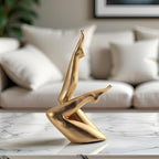 Golden Legs Sculpture Resin Statues Living Room Home Decor Bent Leg - Image 2