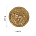 S-MANTIS Vintage Wall Sculpture,Antique Pediment,Hallway Wall Art,Hand Painted Floral Wall Decoration Accent Artworks for Indoor Kitchen Bedroom Living Room Office Outdoor Garden Patio (Antique Gold) - Image 4