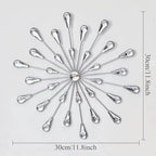 DXYAKY Set of 3 Silver Starburst Metal Wall Art Decor, 11.8 Inch Sparkling Diamond Star Jeweled Teardrop, Elegant Rhinestone Crystal Home Decor Accents, Living Room Bedroom Decorative Wall Sculpture - Image 5