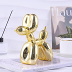 Balloon Dog Sculpture Modern Home Decor Collectible Figurines Funky Statues for Bedroom Trendy Animal Decor for Coffee Table Living Room Decor, 11.8 * 11.8 * 4.7inch, Gold - Image 2