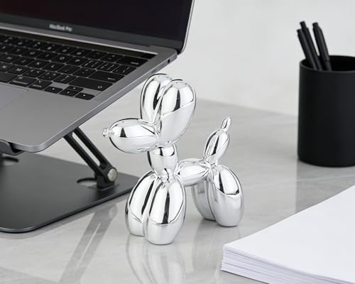 4 Inch Shiny Silver Balloon Dog Sculpture - Image 6