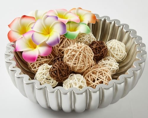 Ruffle Decor Large Decorative Bowl,fruit bowl kitchen stone bowl,bowl decor,Trendy home decor large Stylish Key Bowl for Entry Table by Unknown