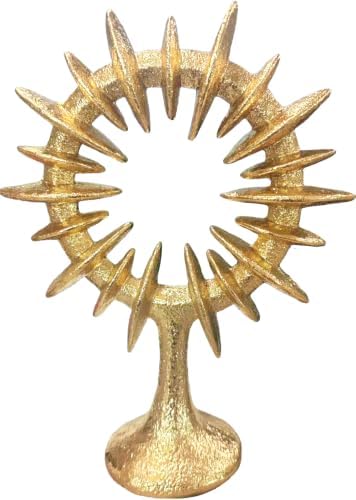 10" Modern Abstract Decorative Sculpture, Dining Living Room Desk Decor,Geometric Home Decor Statues,Shelf Top Decor Aesthetics, Golden by LAIKEARTS