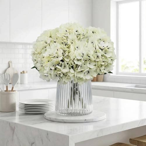 6Pcs 13" Ivory White Silk Hydrangea Artificial Flowers - Image 7