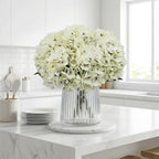 6Pcs 13" Ivory White Silk Hydrangea Artificial Flowers - Image 7
