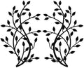 Meltset Metal Tree Leaf Wall Decor, Vine Olive Leaf Branch Wall Art, Black Metal Art, Wrought Iron Scroll Wall Decor, Decorative Wall Sculpture Above Bed, Living Room,Bathroom,Indoor Outdoor(L/Black) by MeltsetM