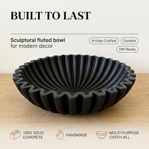OAKOA Black Decorative Bowl Decor - Black Bowl Decor - Entryway Key Bowl - Image 3