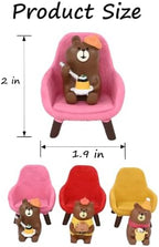 Mevodeata Bear Figurine Set of 6, 3 Bears on Mini Sofas, Chill Time - Image 2