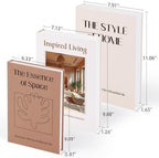 XKDOUS 3 Pack Decorative Books for Home Decor Coffee Table Faux Book Boxes - Image 2