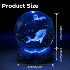 Dolphins 3D Crystal Ball 2.4in Oceans Glass Sphere Gifts for Girls, Boys - Image 2