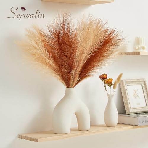 Serwalin 60PCS 17.7" Orange Pampas Grass Decor for Vase Filler Home Decor - Image 5