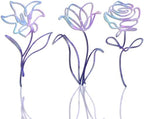 Oubasa Metal Flowers Wall Arts Decor for Bathroom, 6x10 Inches Set of 3 by OubasaMakeYourHomeAmazing