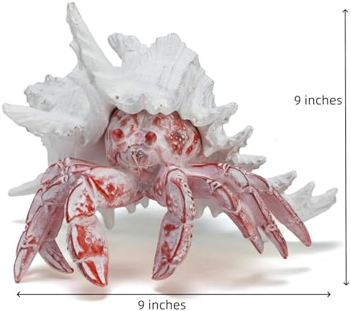 VVGIFTS Hermit Crab with Shell Beach Coastal Statue for Home Shelf Decor - Image 2