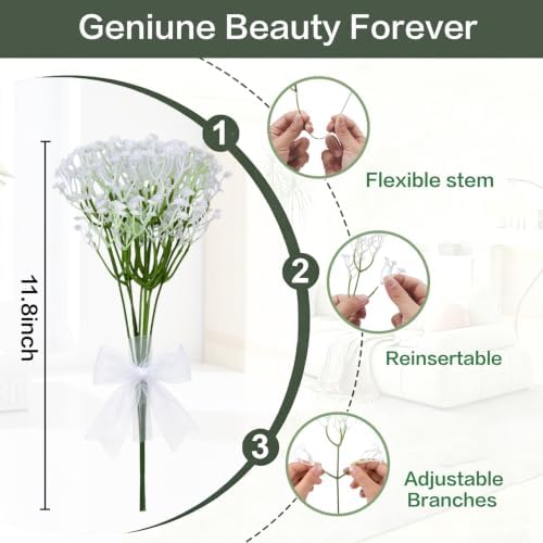 400PCS Babys Breath Fake Flowers,Faux Baby Breaths Artificial Flowers Bulk - Image 2