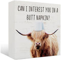 Highland Cow Bathroom Decor - Funny Bathroom Decor, Rustic Western Highland Cow Wood Sign, 5 X 5 Inches by Unknown