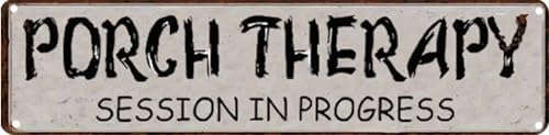 Vintage Tin Porch Therapy Sign Retro Metal Sign for indoor Decoration - indoor Funny Wall Art Plaque 4x16 Inch by VintageTinSign