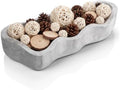 Nuogo 16 Inch Wooden Wavy Edge Dough Bowl Supplies, Grey by Nuogo
