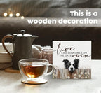 Live like Someone Left the Gate Open Border Collie Wooden Signs,Farm Cottagecore Animal Office Kitchen Bedroom Decor,Rustic Farmhouse Home Decor Signs,Border Collie Gifts for Women - Image 2