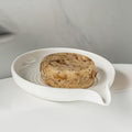 Zoeeker Self Draining Soap Dish, Ceramic Drain Soap Holder Waterfall Design by LAUCHUH