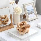 Yalikop 3 Link Wood Knot Decor Rustic Table Shelf Accents, Burnt - Image 5